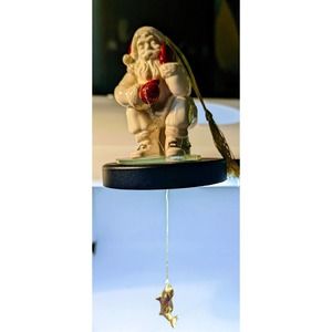 Lenox Macey's American By Design Porcelain Ice Fishing Santa Christmas Ornament